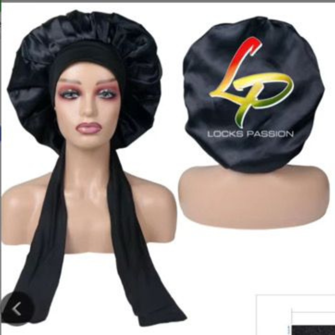 LocksPassion™ - Bonnet double épaisseur en satin beurre avec lien à nouer