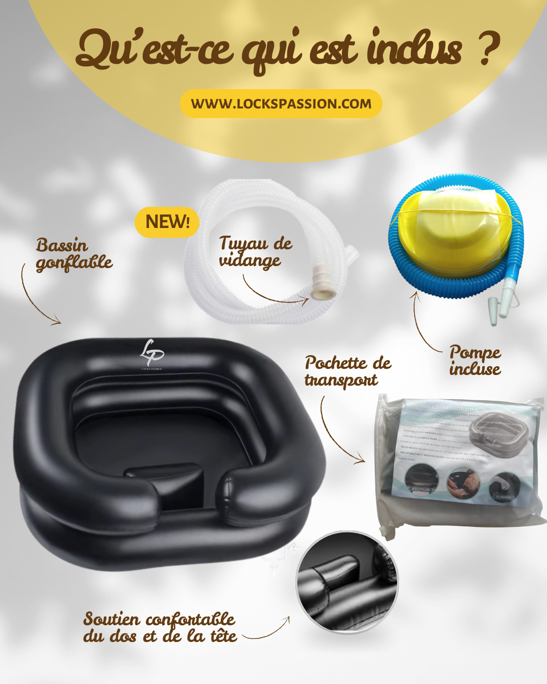 Bassin gonflable Locks Passion pour laver les Locks confortablement chez soi