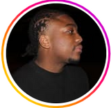 Avatar rond d'un créateur de contenu aux Locks, cadre Instagram coloré